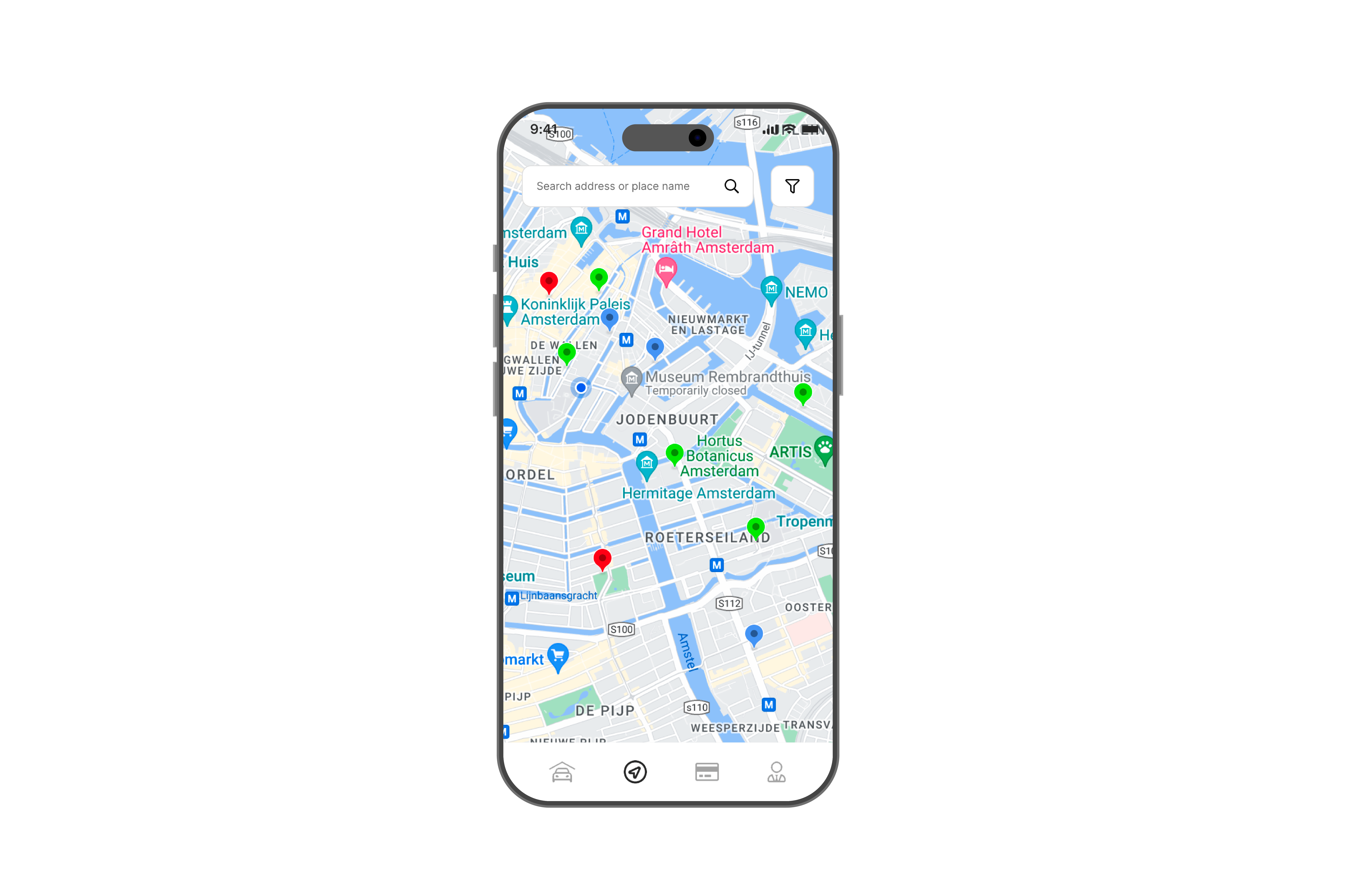 E-Flux by Road app, met overzicht van alle actieve laadpalen in de buurt